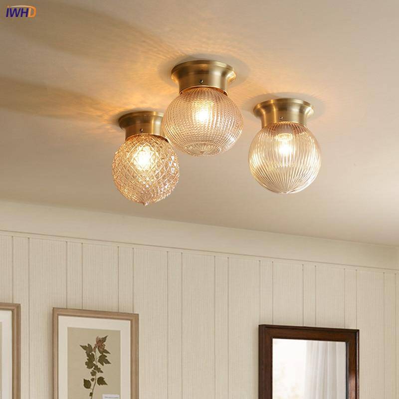 Plafonnier design à LED en métal et verre ambré