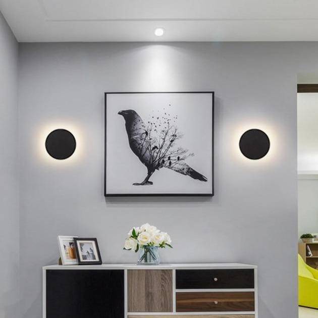 Applique murale LED ronde avec lumière arrière waterproof