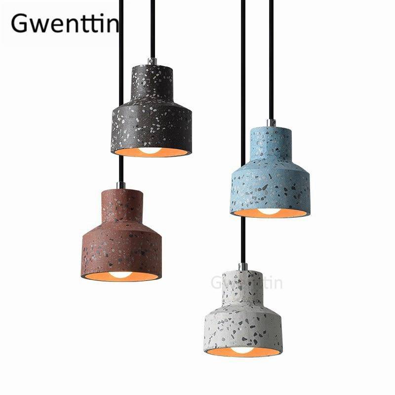 Suspension ciment style terrazzo de couleur Vintage