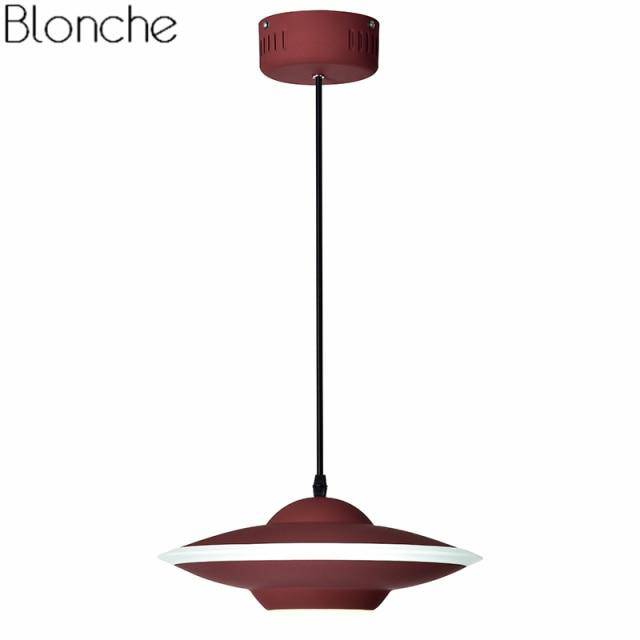 Suspension design LED avec abat-jour soucoupe métal Industriel