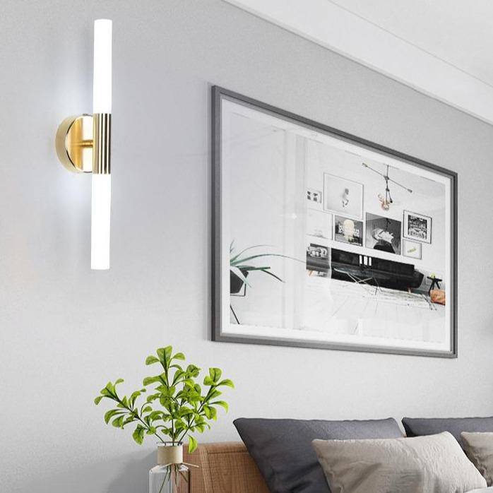 Applique murale dorée cylindrique à LED Vanity