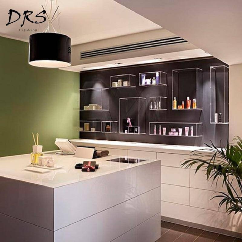 Suspension design abat-jour cylindrique et bâtons chromés Ray