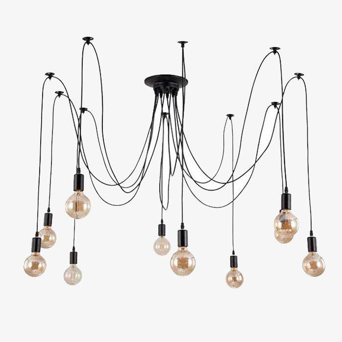 Suspension design avec lampes suspendues sur câble Dining