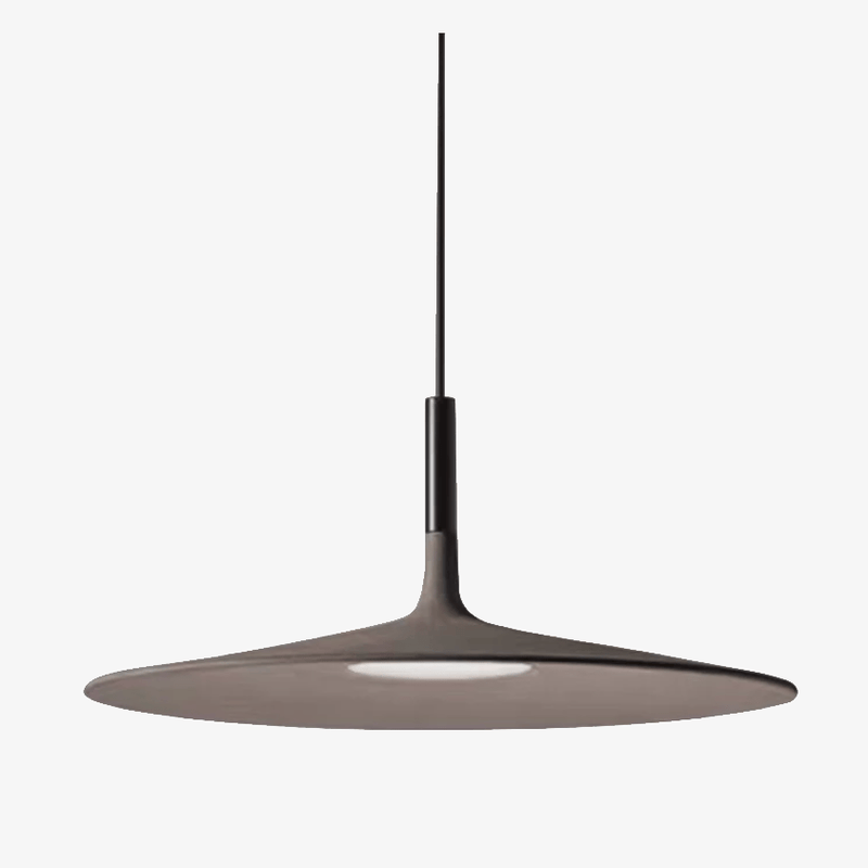 Suspension design LED avec abat-jour chapeau en ciment gris