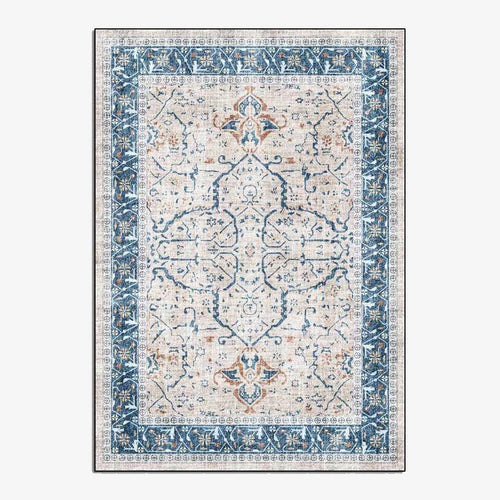 Tapis persan au style vintage bleu et gris Persy D
