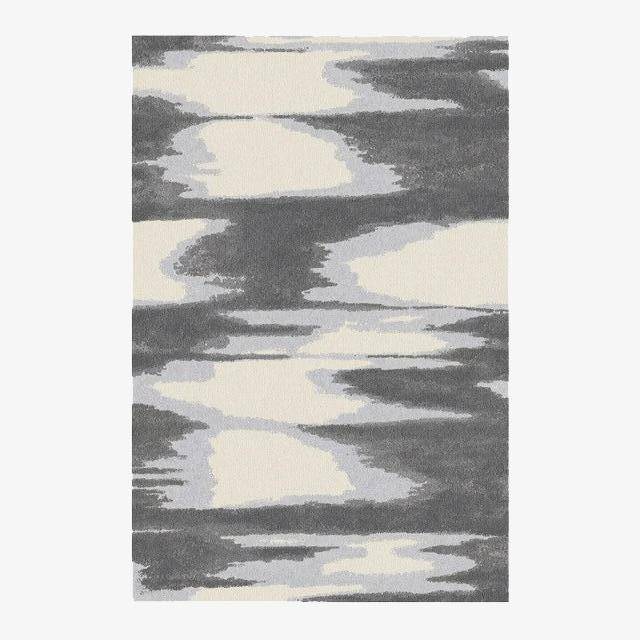 Tapis rectangle traces de gris Soft