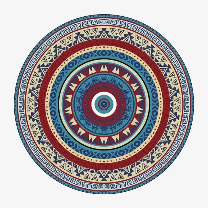 Tapis rond motifs multicolores Bohemia