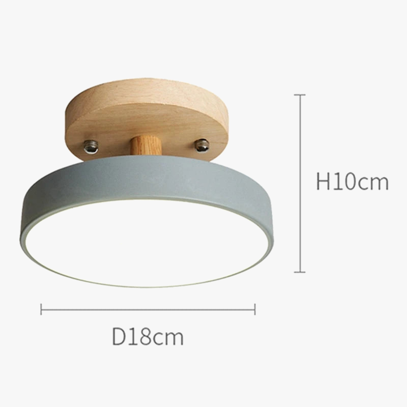 2X plafonniers moderne LED nordique bois Luminaire intérieur Luminaire cuisine salon chambre salle de bain gris