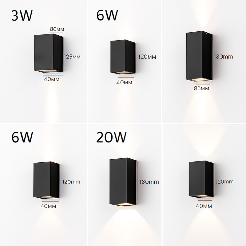 6W 10W 20W Outdoor LED Wall Lights Up and Down Narrow Beam COB Aluminium Wall Sconces Porch Light Garden Waterproof Spotlight