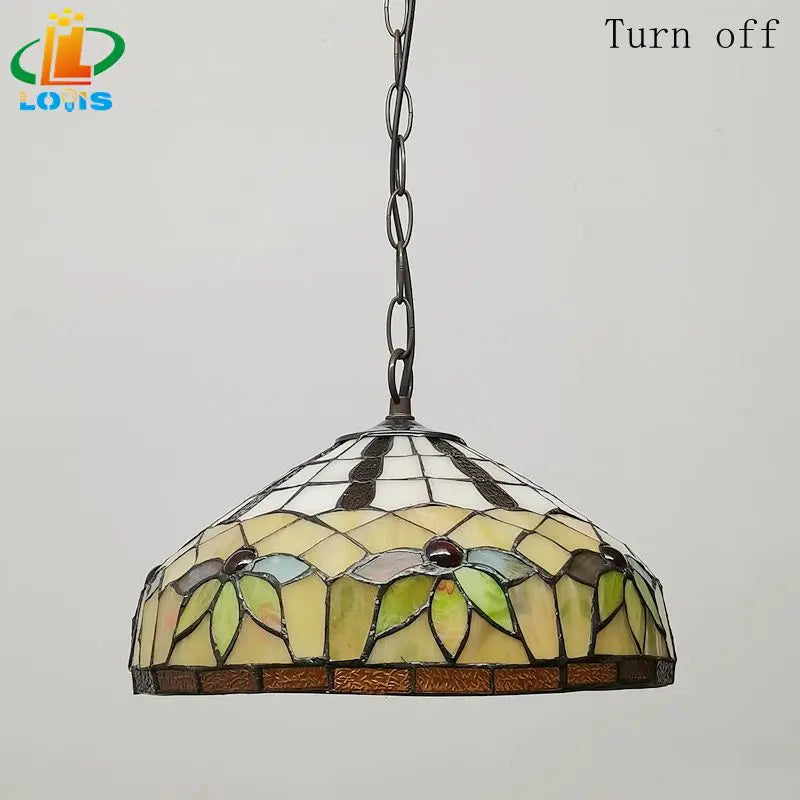 lustre tiffany feuilles éclairage créatif pour café restaurant bar - vue 6 sur 6