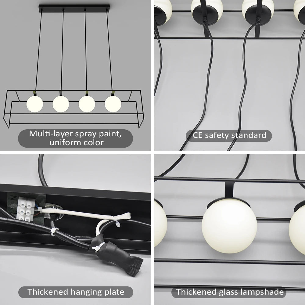 suspension moderne avec câble réglable et ampoule LED - vue 5 sur 8
