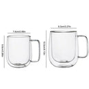 Tasse double paroi verre borosilicate avec anse isolante
