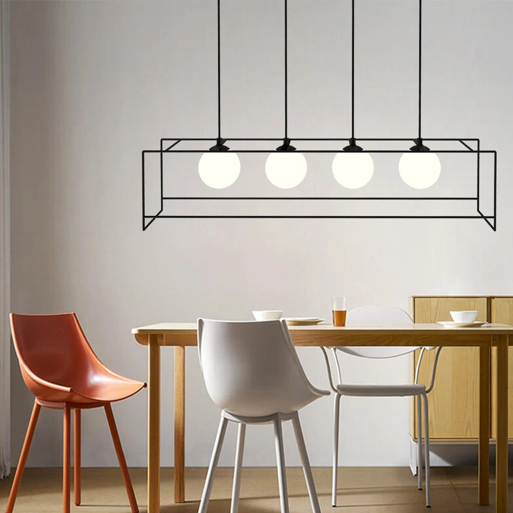 suspension moderne avec câble réglable et ampoule LED - vue 7 sur 8