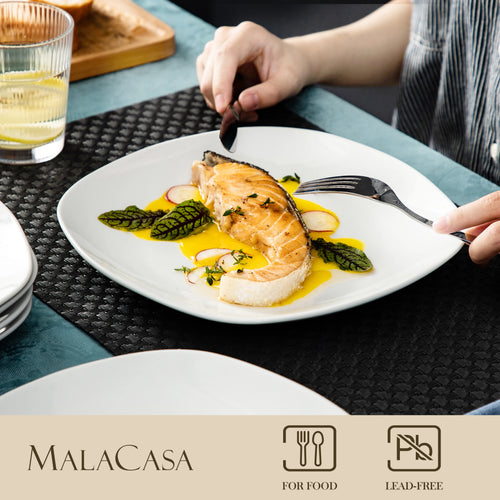 service assiettes ceramique malacasa elisa style minimaliste