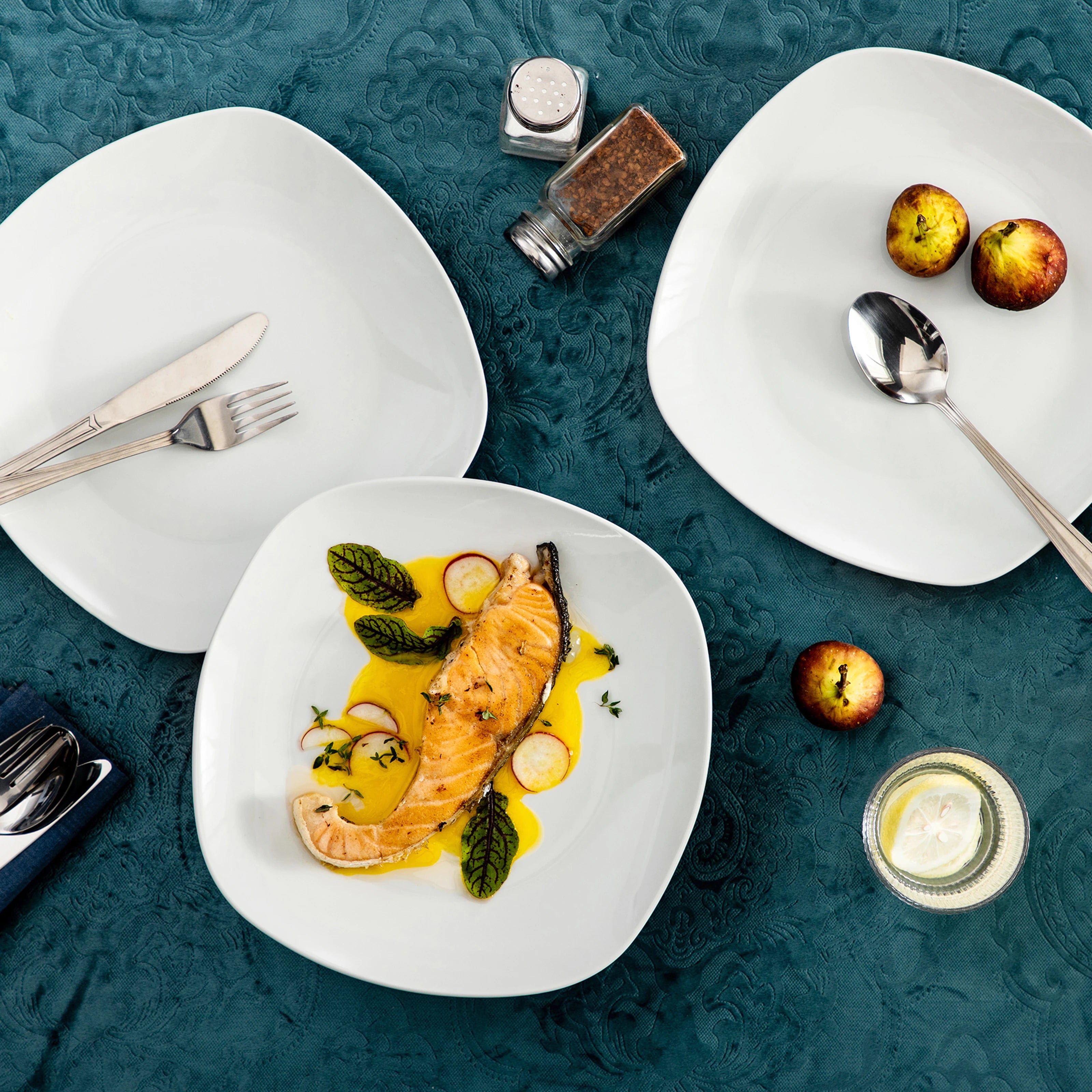service assiettes ceramique malacasa elisa style minimaliste - vue 5 sur 6