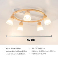 Lustre Bois LED Maison Éclairage Salon Cuisine