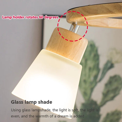 Lustre Bois LED Maison Éclairage Salon Cuisine