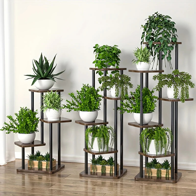 support en bois pour plantes et pots de fleurs intérieur - vue 6 sur 12
