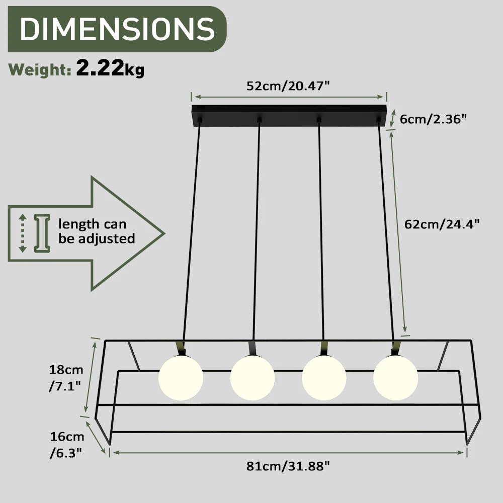suspension moderne avec câble réglable et ampoule LED - vue 4 sur 8