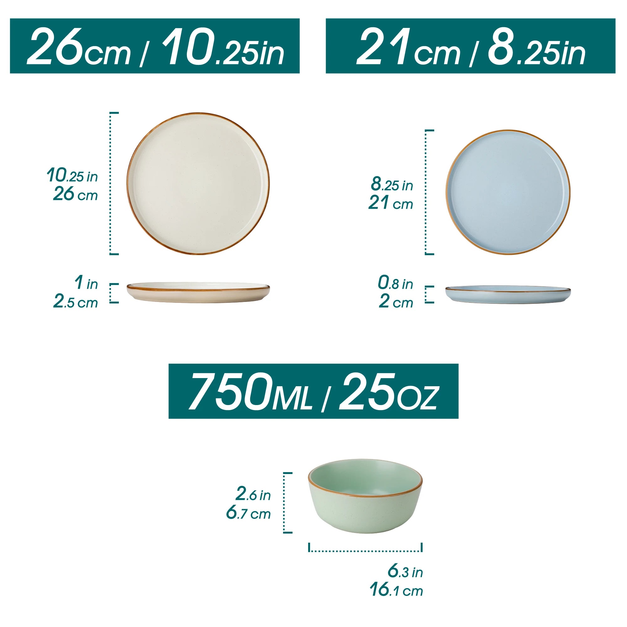 Service de table gres effet glacure brillante moderne - vue 2 sur 6