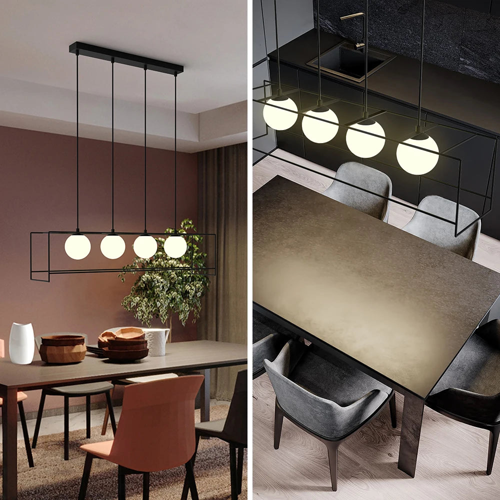 suspension moderne avec câble réglable et ampoule LED - vue 6 sur 8