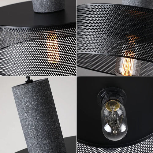 lampes suspendues en ciment pour loft industriel abat-jour en fer forgé