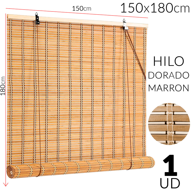 Store vénitien bambou pour fenêtre porte salon terrasse