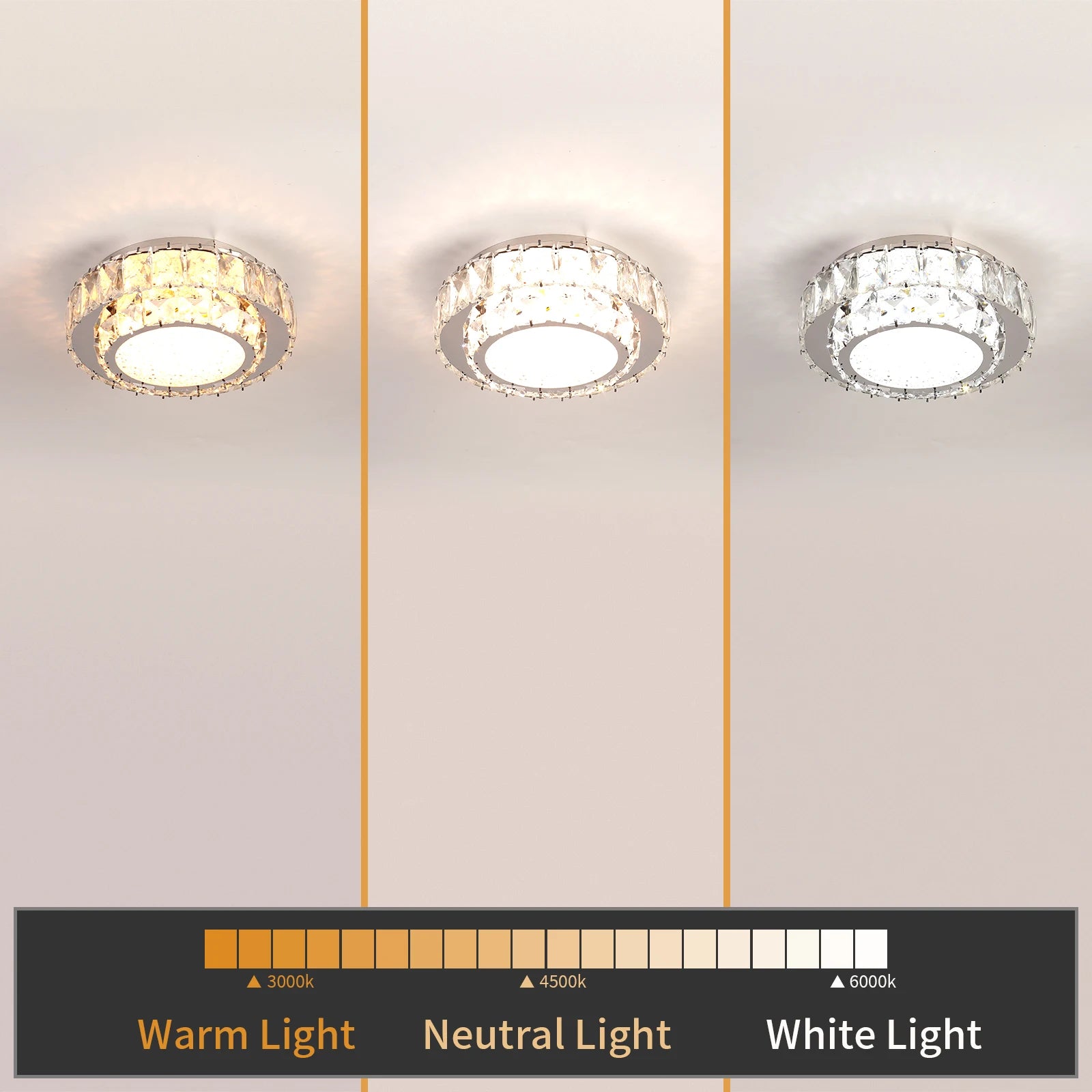 plafonnier moderne de luxe en cristal avec éclairage led intérieur - vue 10 sur 9