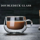 Tasse double paroi verre borosilicate avec anse isolante