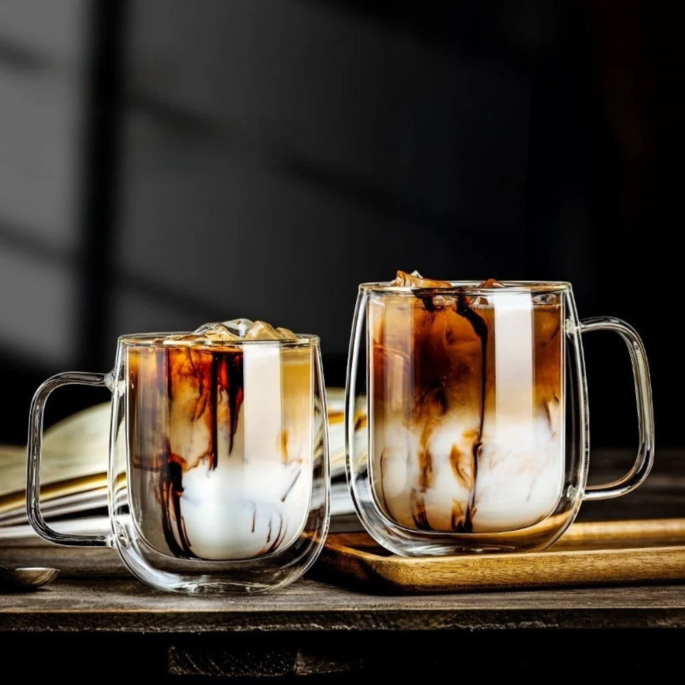 Tasse double paroi verre borosilicate avec anse isolante - vue 6 sur 7