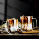 Tasse double paroi verre borosilicate avec anse isolante