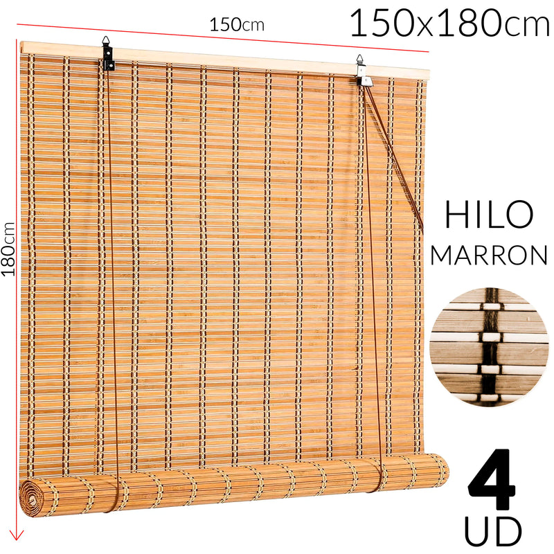 Store vénitien bambou pour fenêtre porte salon terrasse