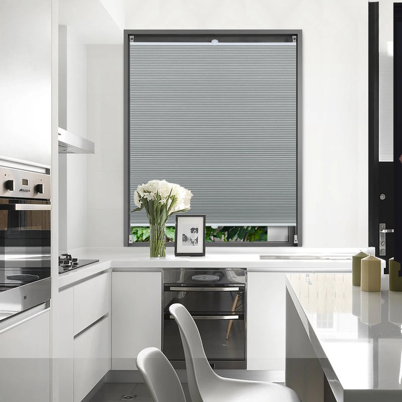 Store plissé alvéolé occultant sans percage pour fenetre