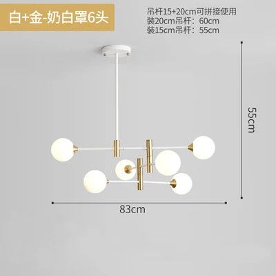 lustre en verre nordique moderne en forme géométrique - vue 12 sur 14