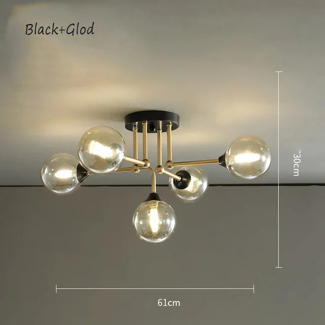 lustre moderne en verre avec éclairage décoratif design contemporain - vue 12 sur 12