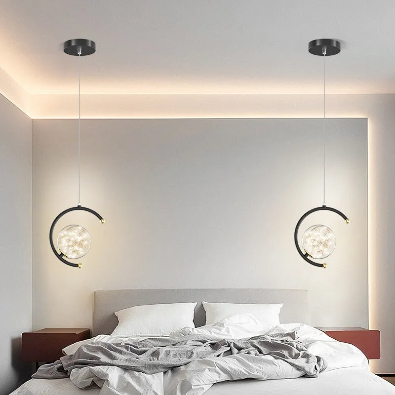 suspension boule de verre nordique pour luminaires gypsophile - vue 2 sur 8