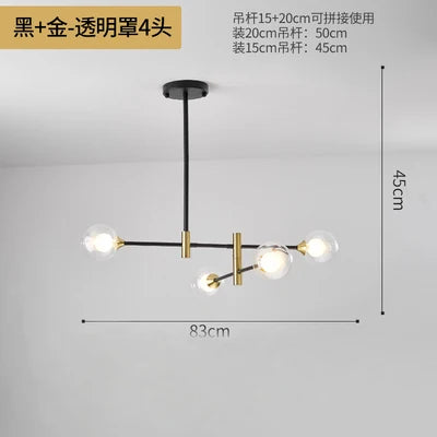 lustre en verre nordique moderne en forme géométrique - vue 10 sur 14