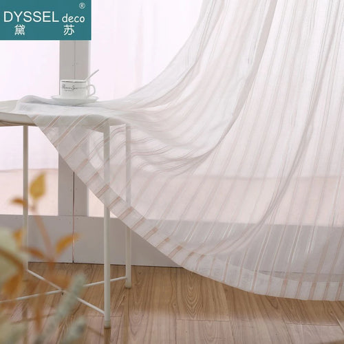 Rideau lin style europeen rayures leger pour salon