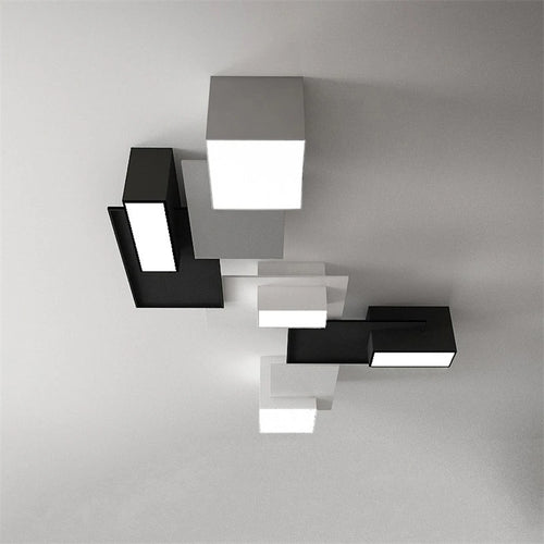 plafonnier nordique moderne simple boîte créative combinaison géométrique