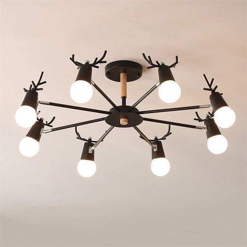lustre en bois nordique led macaron pour chambre d'enfant - vue 2 sur 12