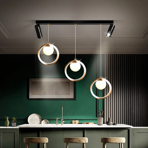 lustre led moderne nordique petit cercle avec spots