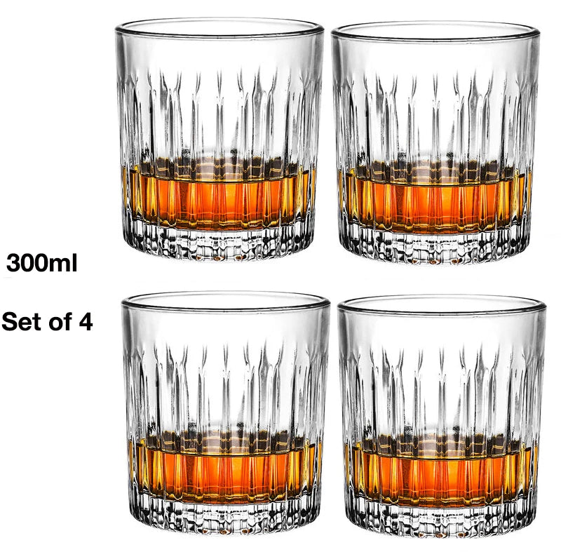 Lot 4 verres whisky style moderne relief resistant
