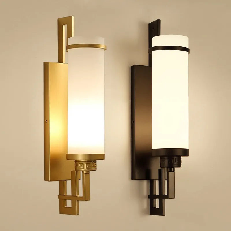 Applique murale lampe moderne minimaliste lampe de chevet chambre salon TV fond balcon couloir éclairage 	 Style chinois