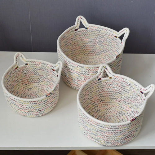 panier de rangement en corde pour cosmétiques et objets divers - vue 2 sur 8