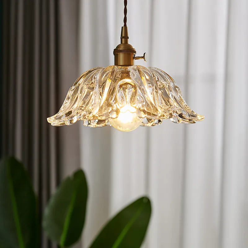 Lustre japonais en verre de laiton - vue 6 sur 23