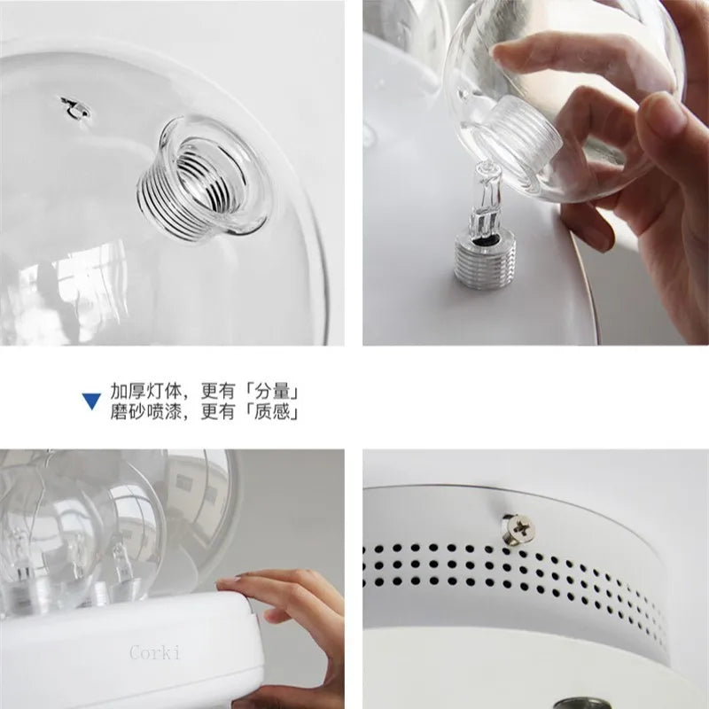 lustre en verre transparent design moderne pour décoration intérieure - vue 6 sur 8
