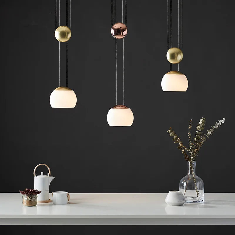 suspension nordique en verre design ajustable style loft - vue 3 sur 8