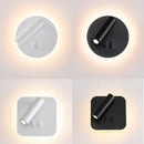 applique murale noir et blanc Led minimaliste lampe de chevet chambre hôtel avec interrupteur de projecteur Applique murale déco pour la maison