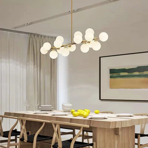 lampe design scandinave en verre laiteux avec support