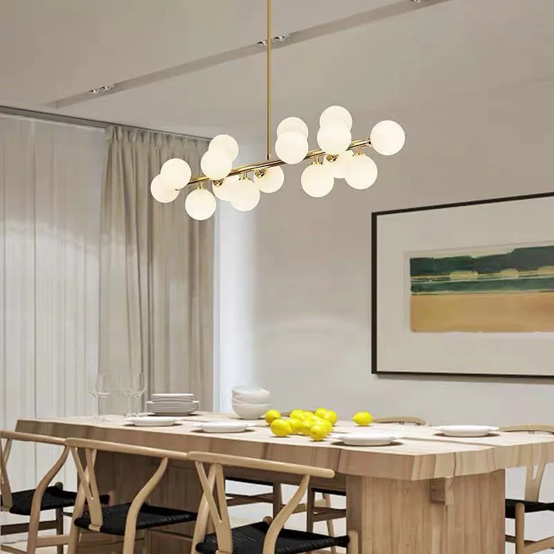 lampe design scandinave en verre laiteux avec support - vue 5 sur 10